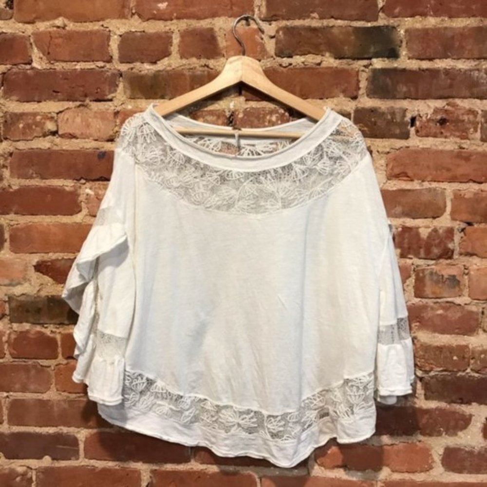 Free People Love Affair Top OB470438 Ivory Size Small